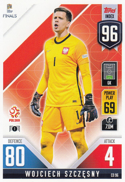 #CD96 Wojciech Szczesny (Poland) Match Attax 101 2022 101 COUNTDOWN