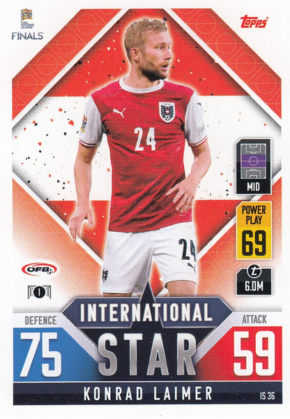 #IS36 Konrad Laimer (Austria) Match Attax 101 2022 INTERNATIONAL STAR