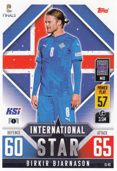 #IS49 Birkir Bjarnason (Iceland) Match Attax 101 2022 INTERNATIONAL STAR