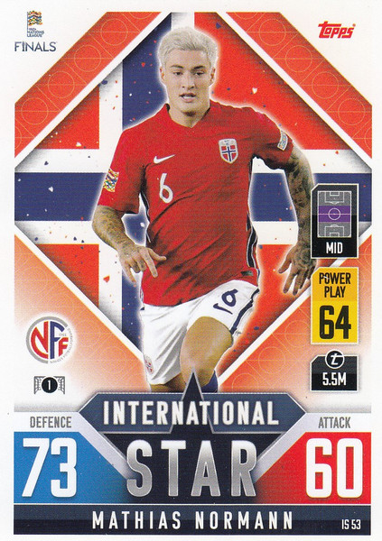 #IS53 Mathias Normann (Norway) Match Attax 101 2022 INTERNATIONAL STAR