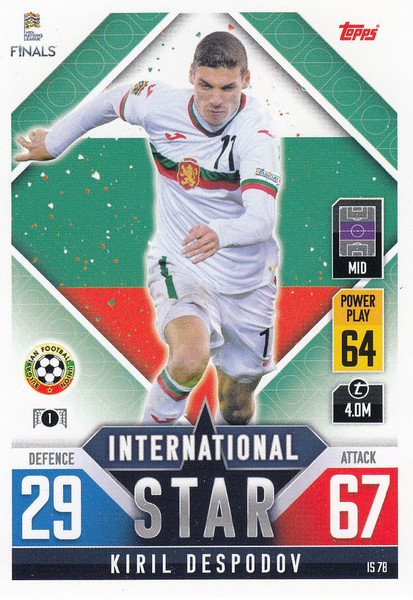 #IS78 Kiril Despodov (Bulgaria) Match Attax 101 2022 INTERNATIONAL STAR