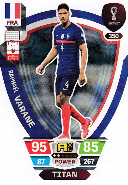 #350 Raphael Varane (France) World Cup Qatar 2022 TITAN