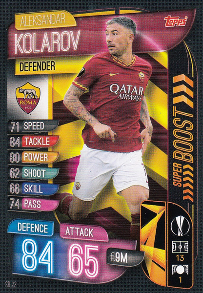 #SB22 Aleksandar Kolarov (AS Roma) Match Attax EXTRA 2019/20 SUPERBOOST