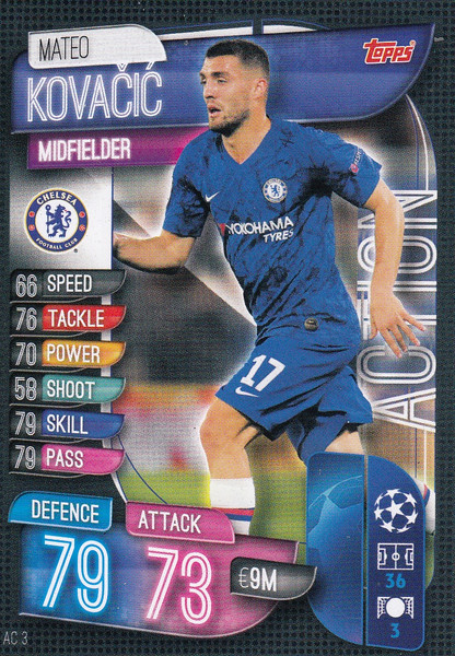 #AC3 Mateo Kovacic (Chelsea FC) Match Attax EXTRA 2019/20 ACTION