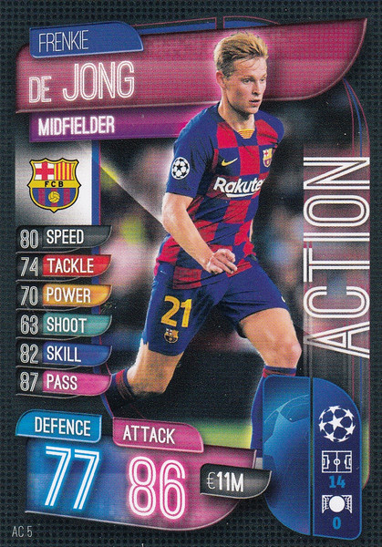 #AC5 Frenkie De Jong (FC Barcelona) Match Attax EXTRA 2019/20 ACTION