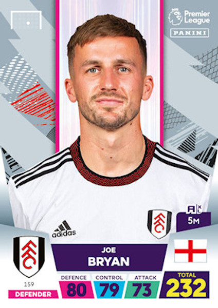 #159 Joe Bryan (Fulham) Adrenalyn XL Premier League 2023