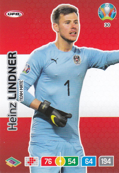 #30 Heinz Lindner (Austria)  Adrenalyn XL Euro 2020