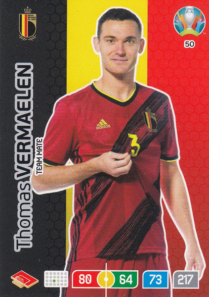 #50 Thomas Vermaelen (Belgium)  Adrenalyn XL Euro 2020