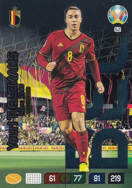 #52 Youri Tielemens (Belgium)  Adrenalyn XL Euro 2020 WONDER KID