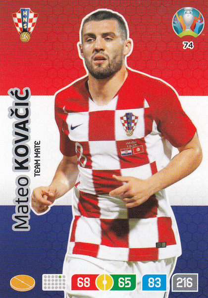 #74 Mateo Kovacic (Croatia) Adrenalyn XL Euro 2020