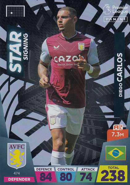 #474 Diego Carlos (Aston Villa) Adrenalyn XL Premier League 2023 STAR SIGNING