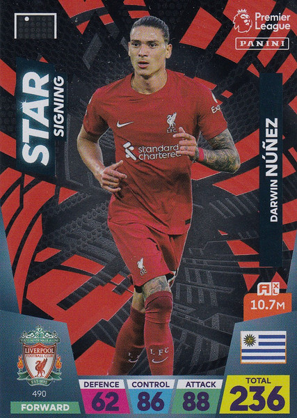 #490 Darwin Núñez (Liverpool) Adrenalyn XL Premier League 2023 STAR SIGNING