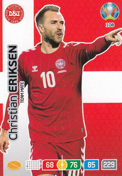 #108 Christian Eriksen (Denmark) Adrenalyn XL Euro 2020