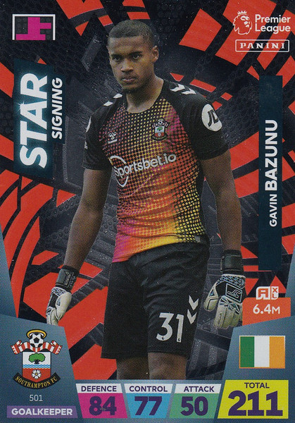 #501 Gavin Bazunu (Southampton) Adrenalyn XL Premier League 2023 STAR SIGNING