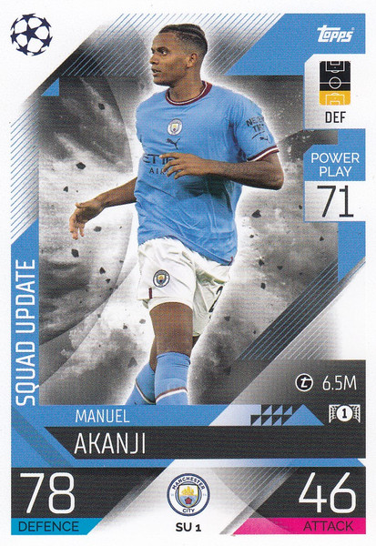 #SU1 Manuel Akanji (Manchester City) Match Attax EXTRA Champions League 2022/23