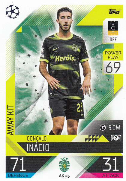 #AK25 Gonçalo Inácio (Sporting Clube de Portugal) Match Attax EXTRA Champions League 2022/23