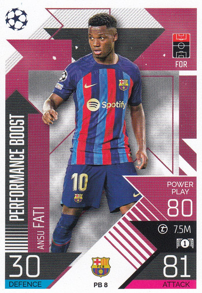 #PB8 Ansu Fati (FC Barcelona) Match Attax EXTRA Champions League 2022/23