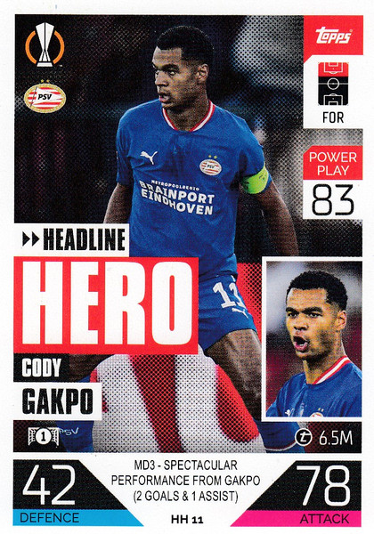 #HH11 Cody Gakpo (PSV Eindhoven) Match Attax EXTRA Champions League 2022/23