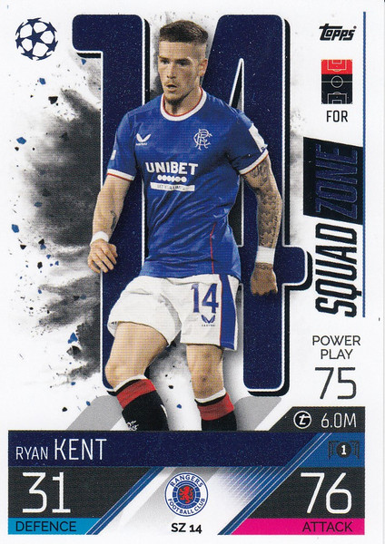 #SZ14 Ryan Kent (Rangers FC) Match Attax EXTRA Champions League 2022/23