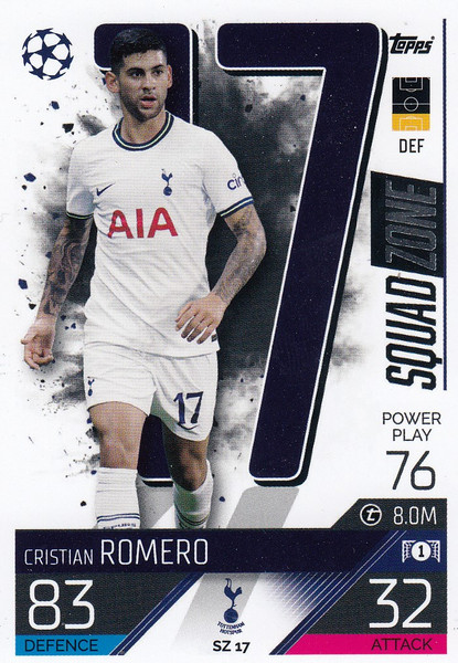 #SZ17 Cristian Romero (Tottenham Hotspur) Match Attax EXTRA Champions League 2022/23