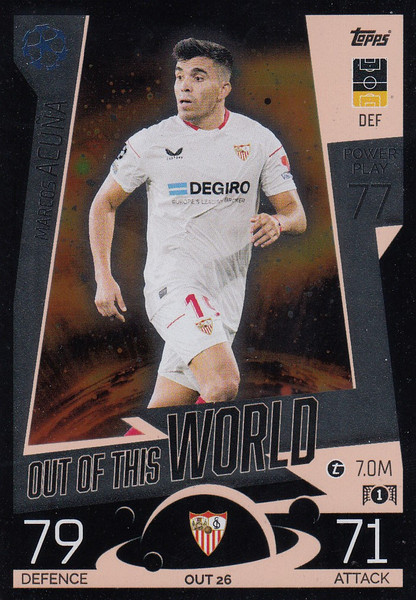 #OUT26 Marcos Acuña (Sevilla FC) Match Attax EXTRA Champions League 2022/23