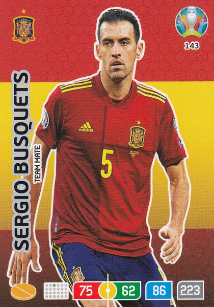 #143 Sergio Busquets (Spain) Adrenalyn XL Euro 2020