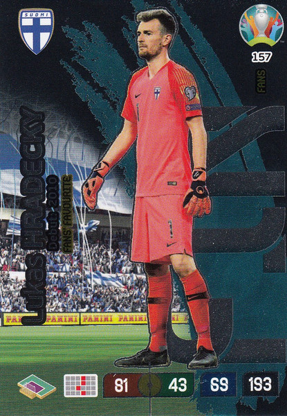 #157 Lukas Hradecky (Finland) Adrenalyn XL Euro 2020 FANS FAVOURITE