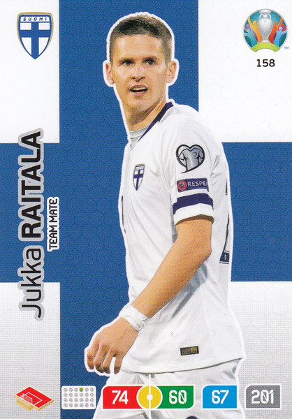 #158 Jukka Raitala (Finland) Adrenalyn XL Euro 2020