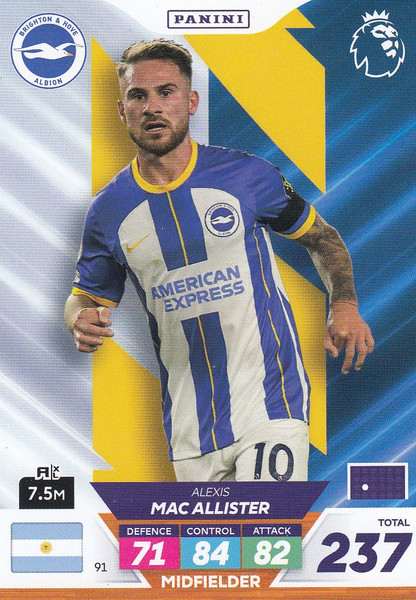 #91 Alexis Mac Allister (Brighton & Hove Albion) Adrenalyn XL Premier League PLUS 2023