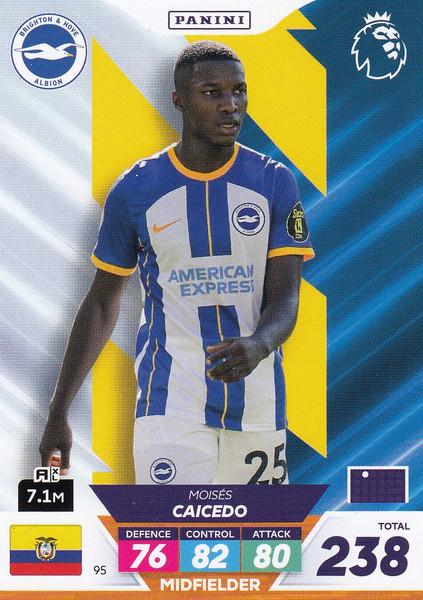 #95 Moises Caicedo (Brighton & Hove Albion) Adrenalyn XL Premier League PLUS 2023