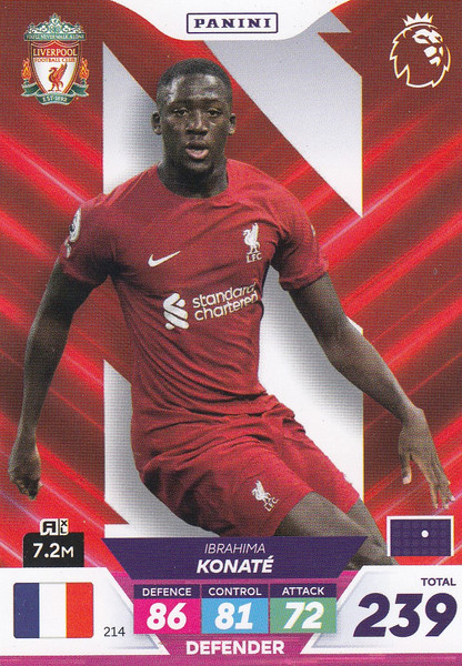 #214 Ibrahima Konate (Liverpool) Adrenalyn XL Premier League PLUS 2023