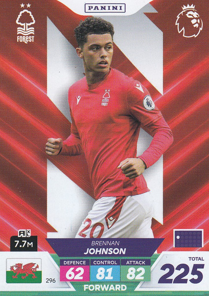 #296 Brennan Johnson (Nottingham Forest) Adrenalyn XL Premier League PLUS 2023