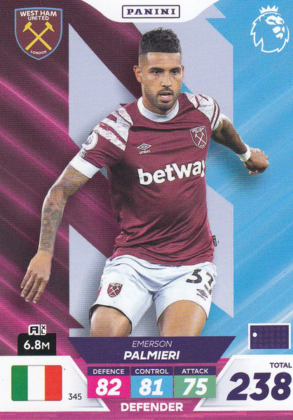 #345 Emerson Palmieri (West Ham United) Adrenalyn XL Premier League PLUS 2023