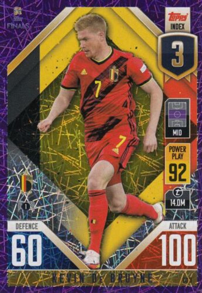 #CD3 Kevin De Bruyne (Belgium) Match Attax 101 2022 PURPLE PARALLEL