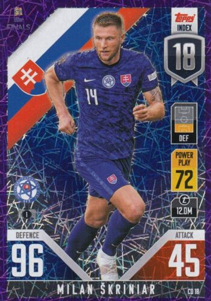 #CD18 Milan Skriniar (Slovakia) Match Attax 101 2022 PURPLE PARALLEL