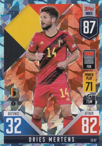 #CD87 Dries Mertens (Belgium) Match Attax 101 2022 BLUE CRYSTAL PARALLEL