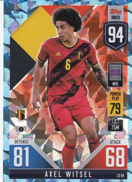 #CD94 Axel Witsel (Belgium) Match Attax 101 2022 BLUE CRYSTAL PARALLEL