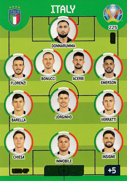 #225 Line Up (Italy) Adrenalyn XL Euro 2020