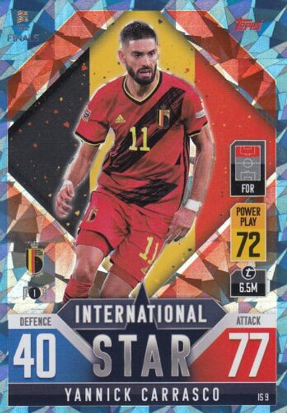 #IS9 Yannick Carrasco (Belgium) Match Attax 101 2022 BLUE CRYSTAL PARALLEL