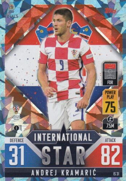 #IS31 Andrej Kramaric (Croatia) Match Attax 101 2022 BLUE CRYSTAL PARALLEL