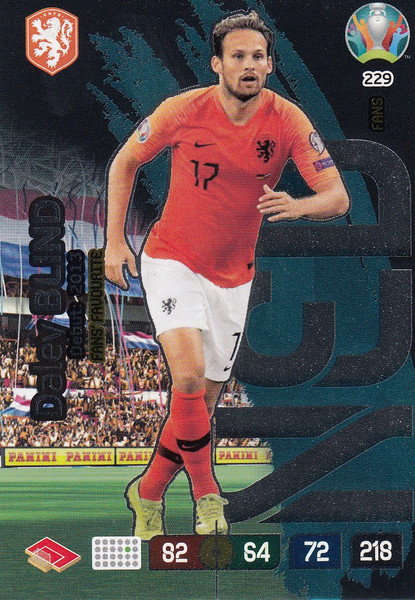 #229 Daley Blind (Netherlands) Adrenalyn XL Euro 2020 FANS FAVOURITE