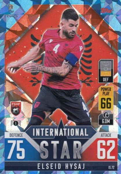 #IS72 Elseid Hysaj (Albania) Match Attax 101 2022 BLUE CRYSTAL PARALLEL