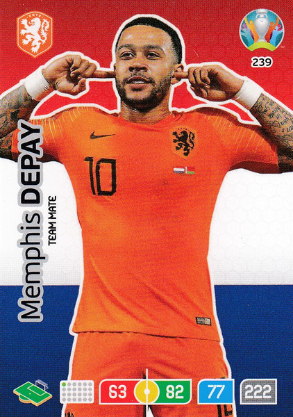 #239 Memphis Depay (Netherlands) Adrenalyn XL Euro 2020