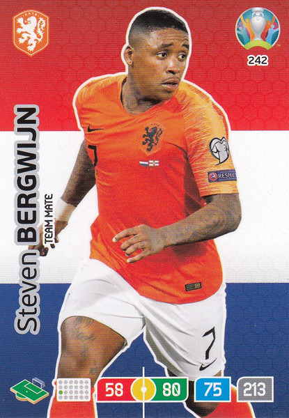 #242 Steven Bergwijn (Netherlands) Adrenalyn XL Euro 2020