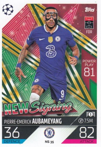 #NS35 Pierre-Emerick Aubameyang (Chelsea) Match Attax Champions League 2022/23 UPDATE CARD