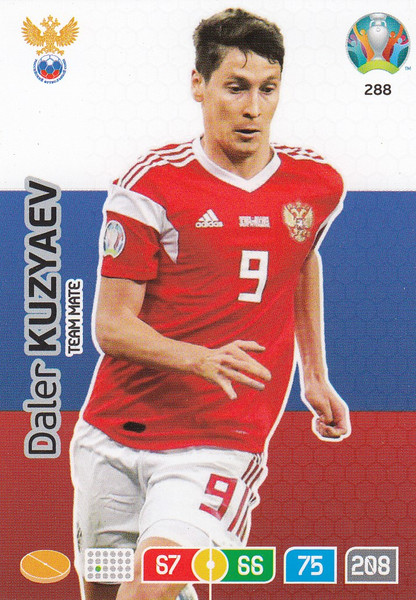 #288 Daler Kuzyaev (Russia) Adrenalyn XL Euro 2020