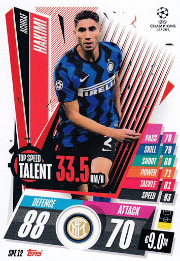 SPE012 - Achraf Hakimi (Inter Milan) - TOP SPEED TALENT - Topps
