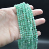 Emerald Gemstone FACETED Round Beads - Light Green - 4.8mm - 15'' Strand, for Jewellery Making