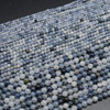 Dumortierite (dark blue) in Quartz Gemstone Round Beads - 2mm, 3mm, 4mm sizes - 15'' Strand, for Jewellery Making