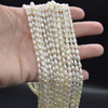 Freshwater Rice Pearl Beads - White - 5mm x  2.5mm - 15'' Strand, for Jewellery making, DIY